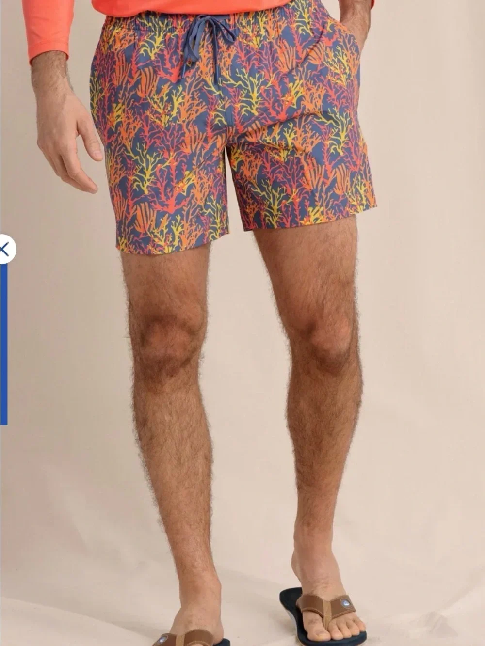 Southern Tide Men's Coral Hideaway Swim Trunks  large